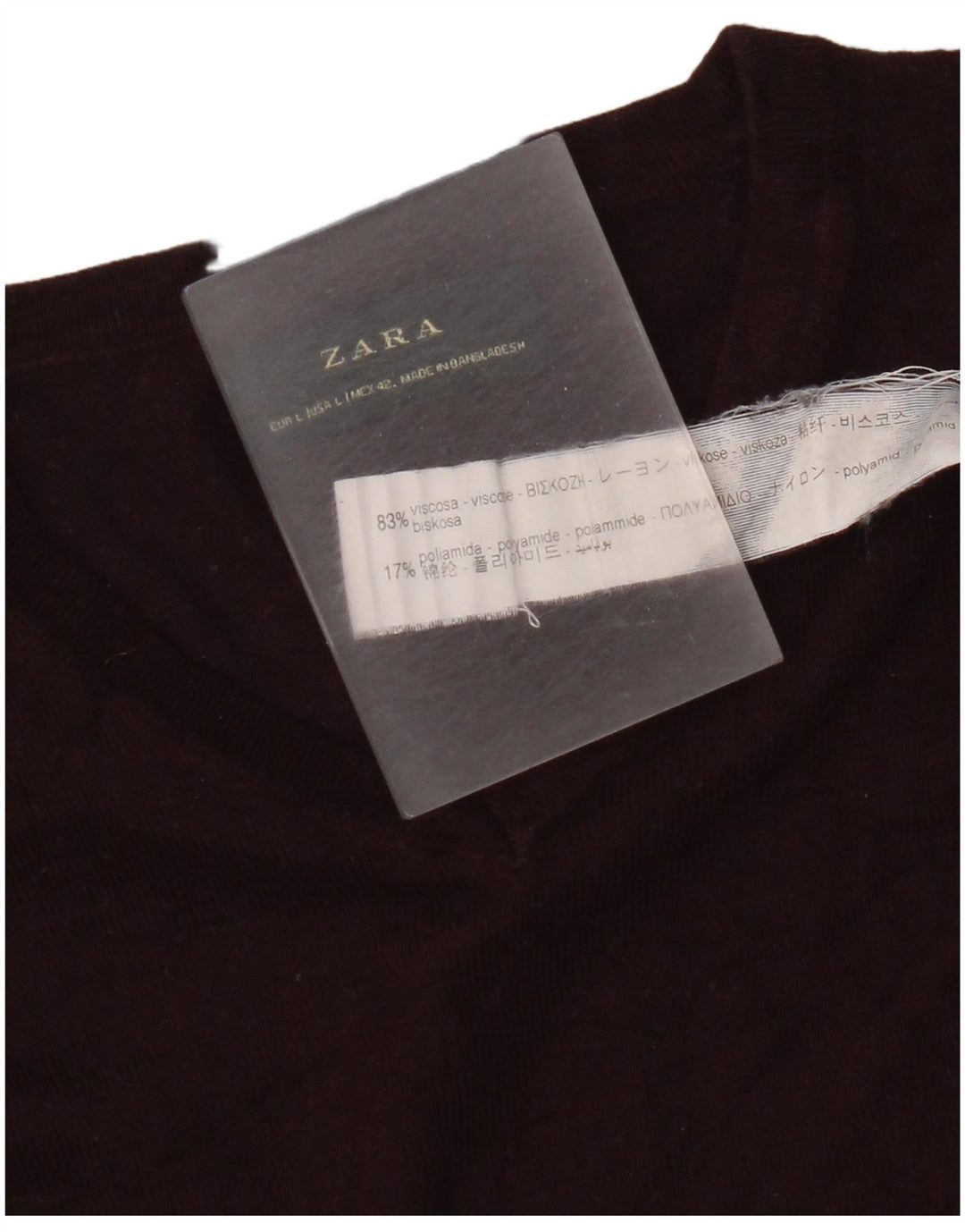 Zara Herren-Pullover mit V-Ausschnitt, groß, bordeauxrote Viskose