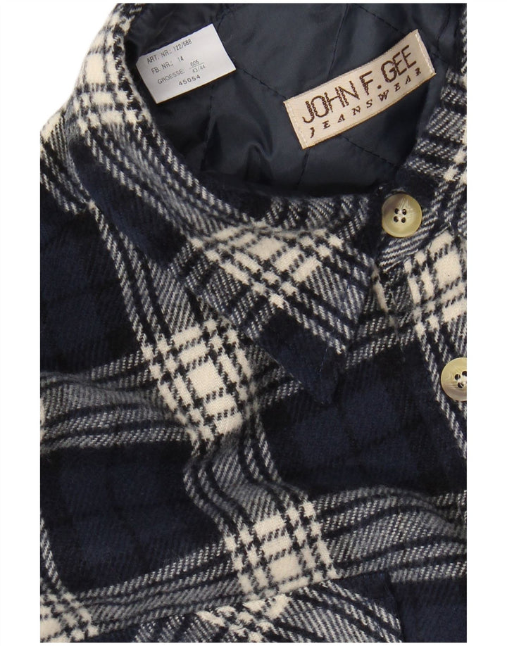 JOHN F GEE Herren Lumberjack Flanellhemd Größe 43/44 XL Marineblau kariert