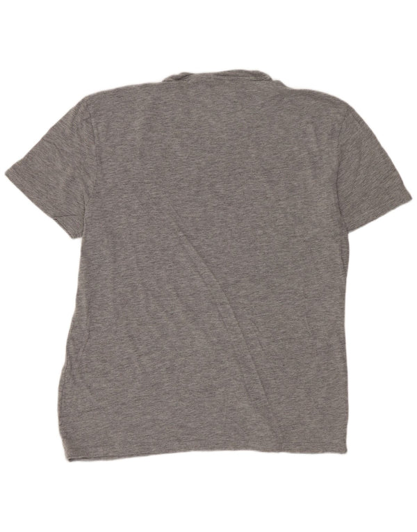 Tommy Hilfiger Herren-T-Shirt mit normaler Passform, Grafik, XL, Grau meliert