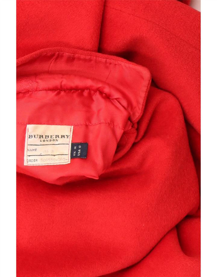 Burberry Damenmantel UK 14 Large Roter Wollklassiker