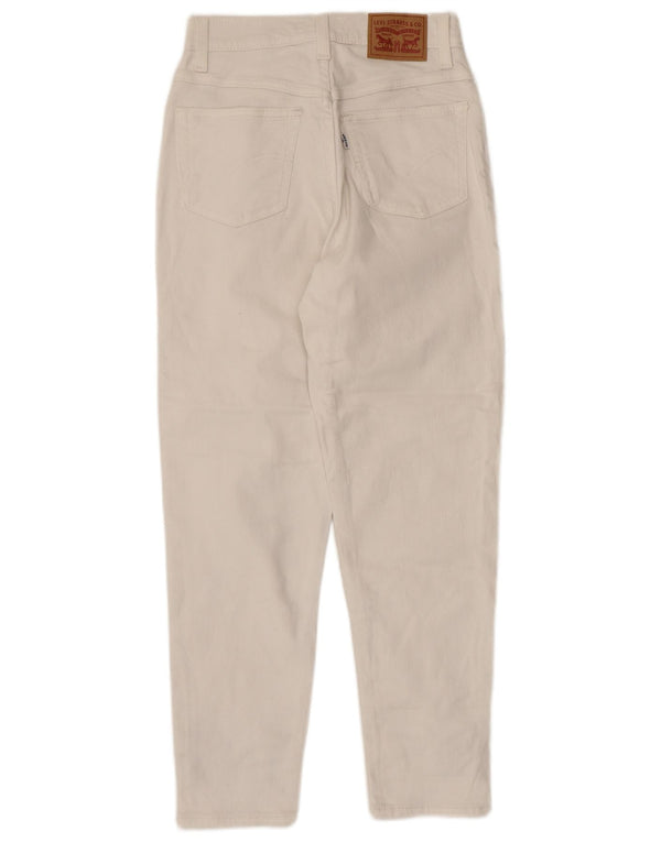 Levi's Mom-Cropped-Jeans für Damen, W24, L24, cremefarbene Baumwolle