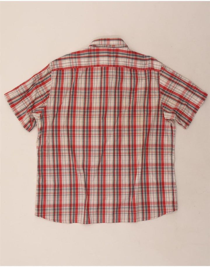 Carrera Herren Kurzarmhemd 2XL rot kariert Baumwolle