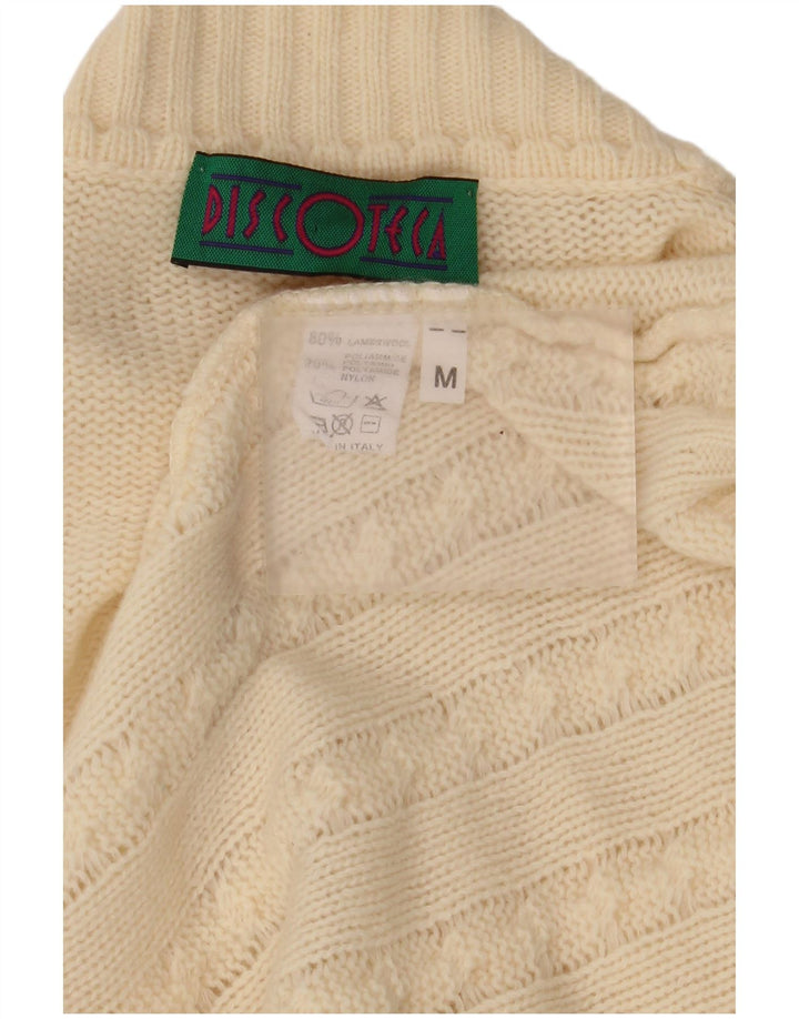 Vintage Damen Rollkragenpullover mit grafischem Rollkragen, Gr. 14, mittelgrau