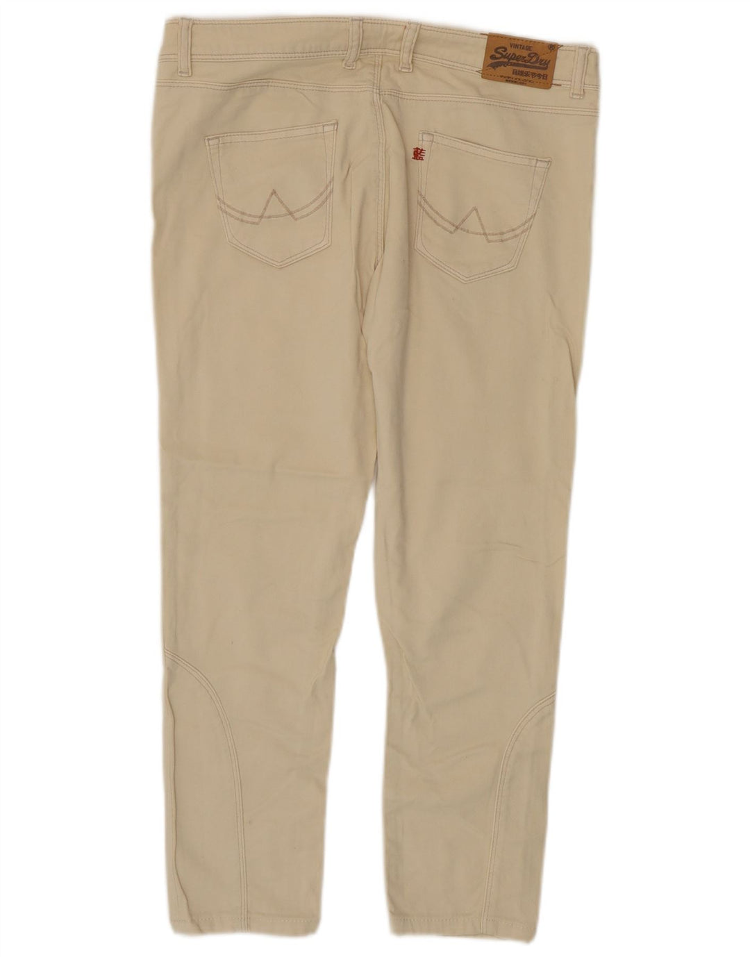 Superdry Damen Slim Jeans W32 L25 Beige Baumwolle