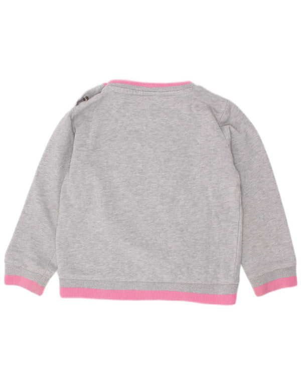 Guess Baby-Mädchen-Sweatshirt mit Grafik, 18–24 Monate, Grau, Farbblock