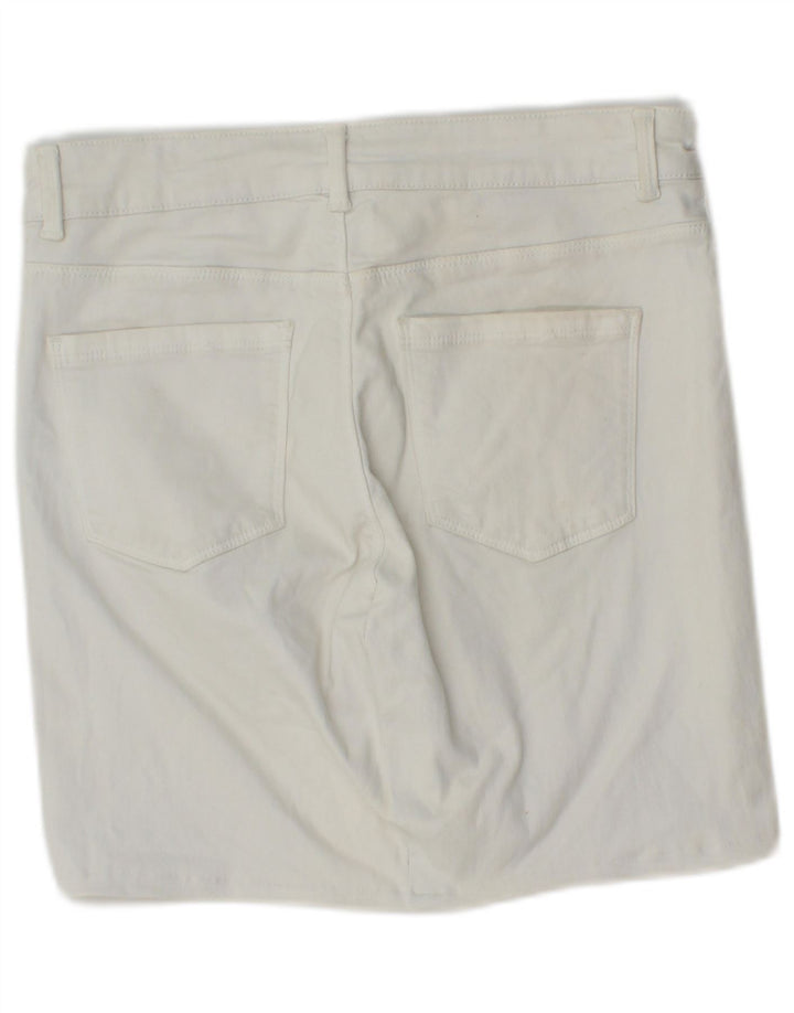 Oasis Damen Jeansshorts UK 12 Medium W28 Weiße Baumwolle
