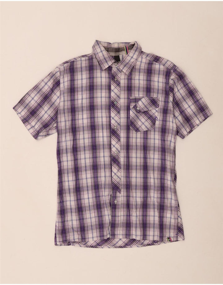 Rip Curl Herren-Kurzarmhemd aus mittelvioletter Karo-Baumwolle