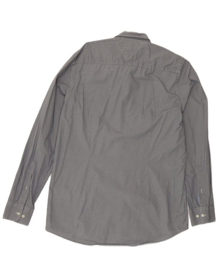 Tommy Hilfiger Herren-Slim-Fit-Hemd, große graue geometrische Baumwolle