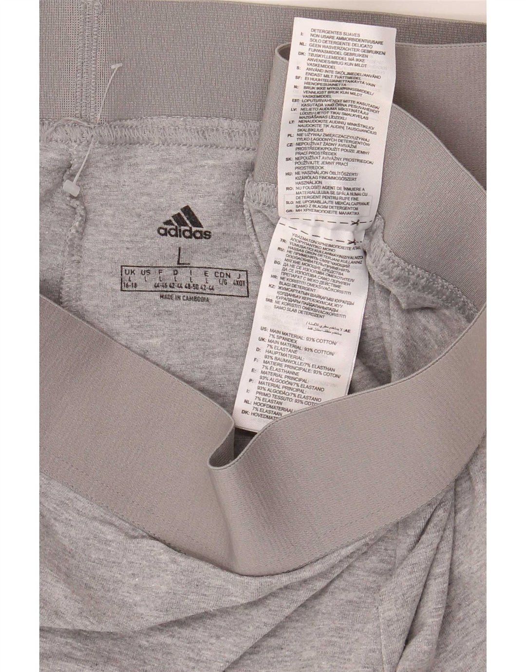 Adidas Damen Leggings UK 16/18 Große graue Baumwolle
