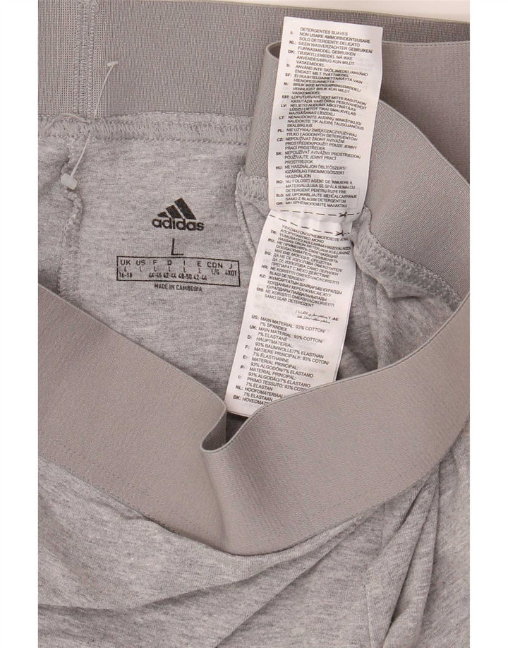Adidas Damen Leggings UK 16/18 Große graue Baumwolle