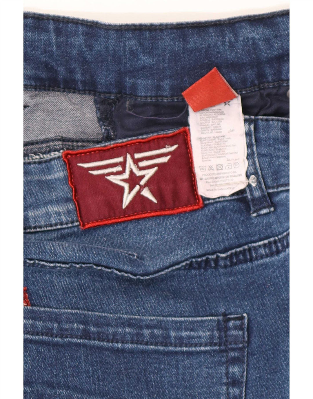 Avirex Herren-Crop-Jeans W40 L27 Blaue Baumwolle