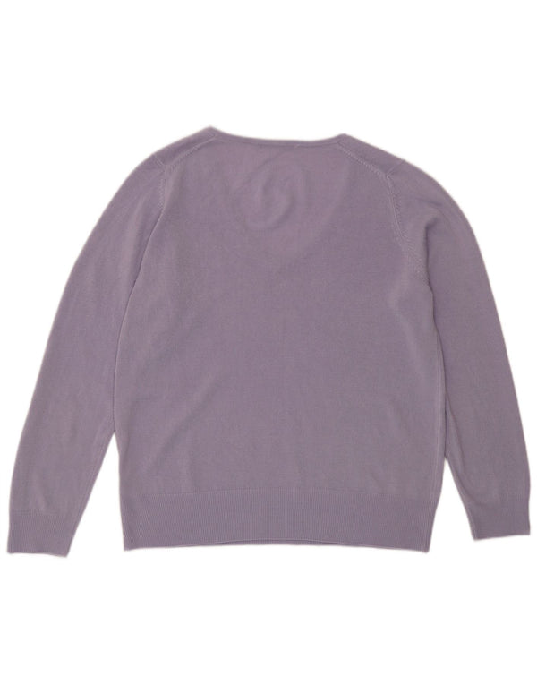 Marks & Spencer Damen-Pullover mit V-Ausschnitt, Gr. 40, Größe L, Lila