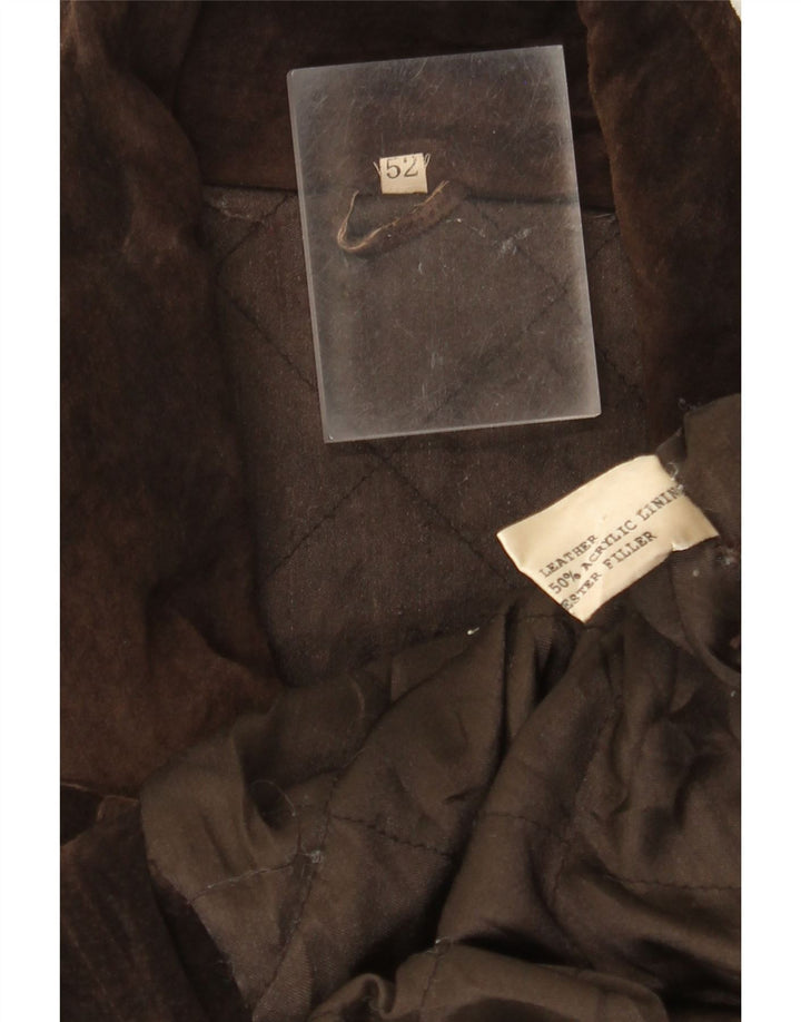 Vintage Herren Wildleder Windjacke IT 52 XL Braunes Leder