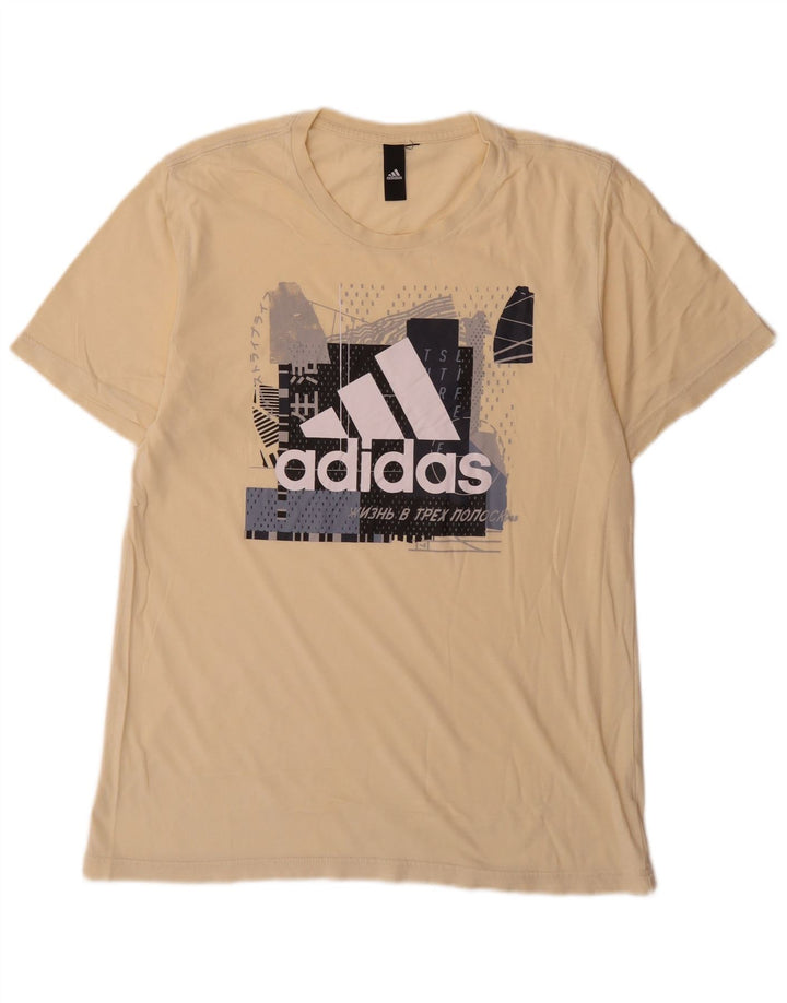 Adidas Herren Grafik T-Shirt Top Mittelgelb