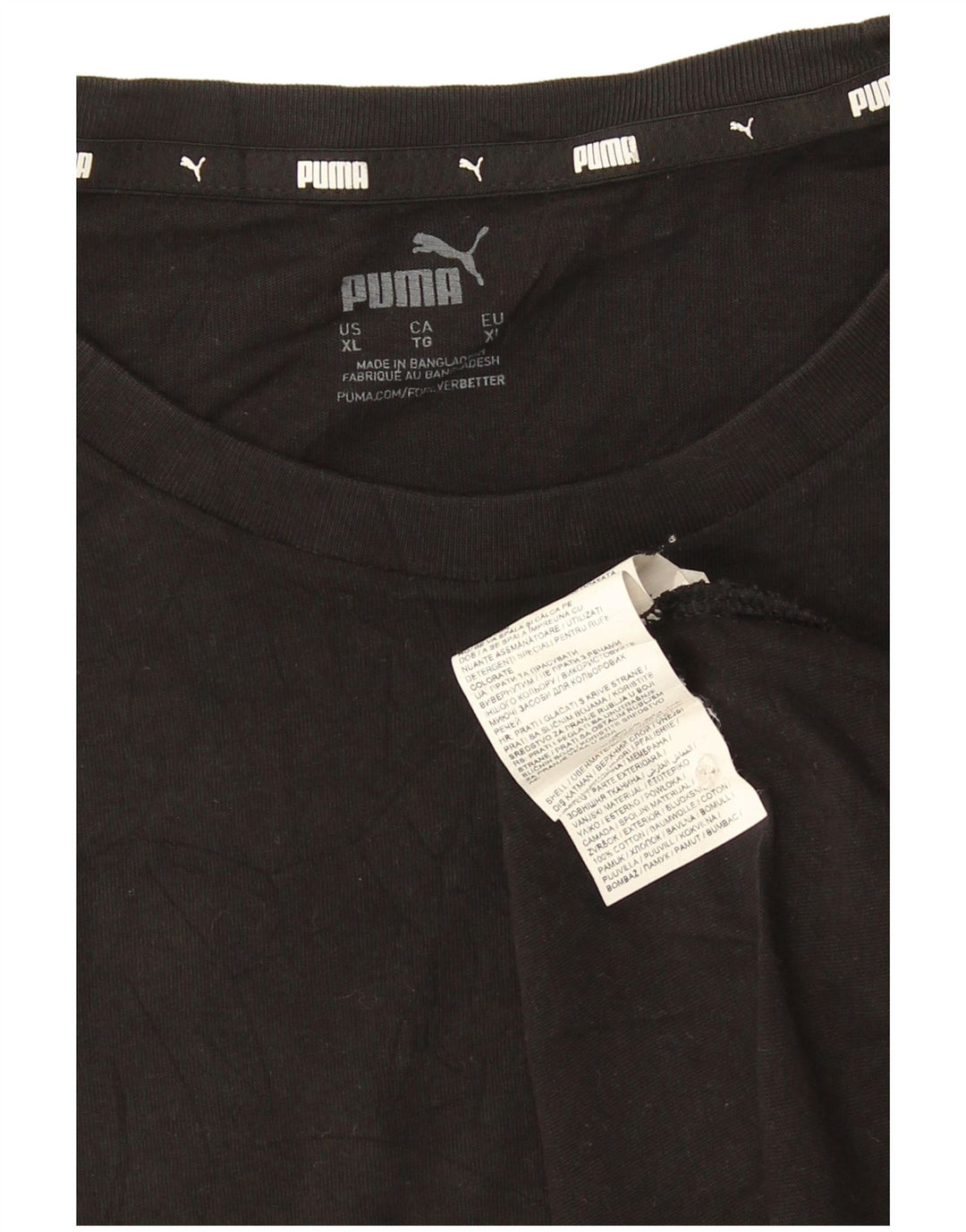 Puma Herren T-Shirt Top XL Schwarz Baumwolle