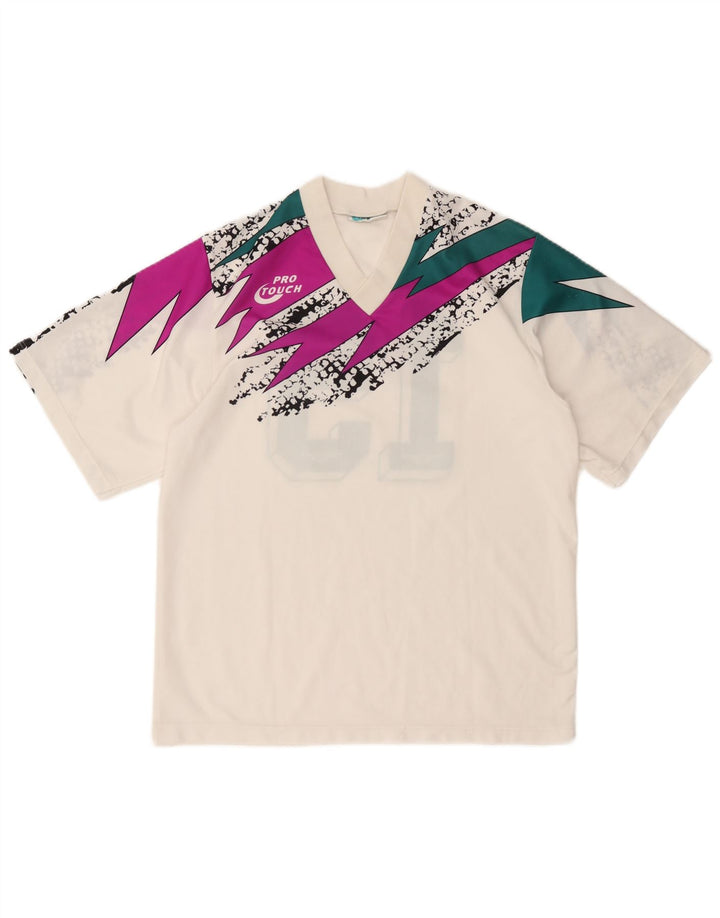 Pro Touch Herren-T-Shirt mit Grafik, groß, cremefarben, geometrisch, sportlich