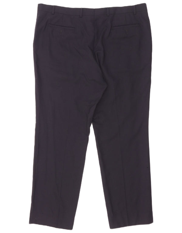 Marks & Spencer Herren-Anzughose mit normaler Passform, W42, L31, marineblaue Wolle