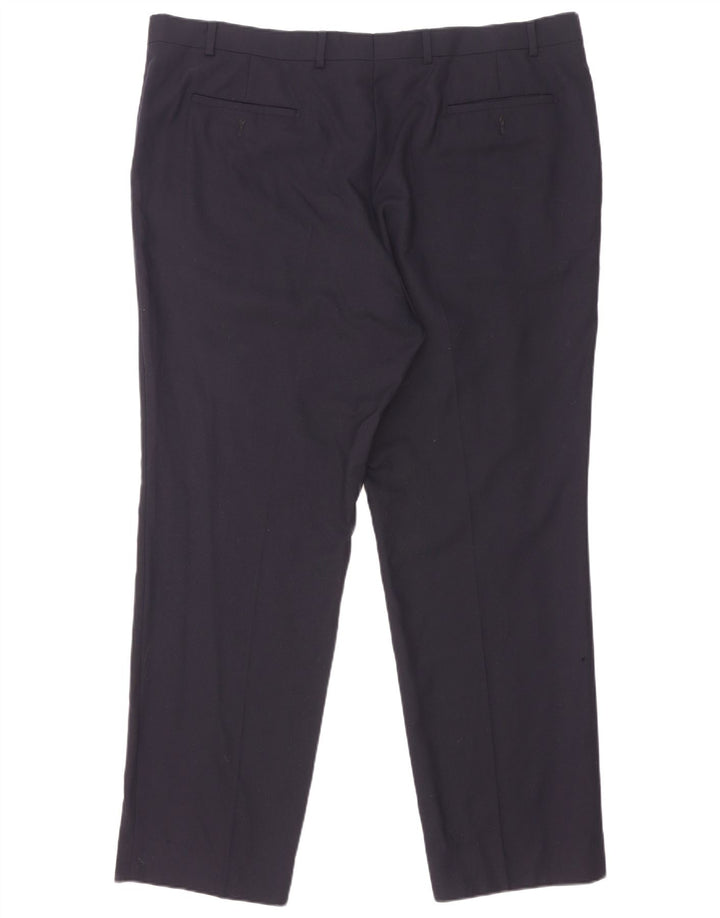 Marks & Spencer Herren-Anzughose mit normaler Passform, W42, L31, marineblaue Wolle