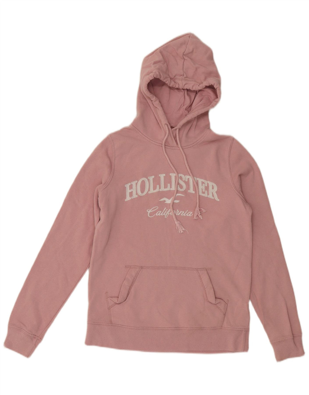 HOLLISTER Damen Graphic Hoodie Pullover UK 6 XS Rosa Baumwolle