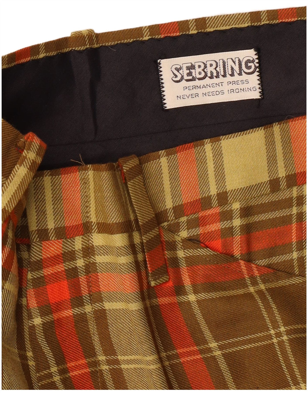 VINTAGE Gerade Damen-Freizeithose W32 L34 Khaki-Karo