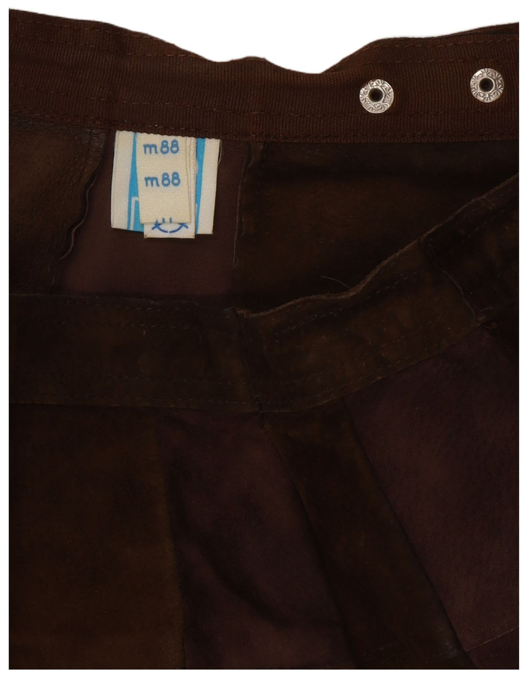 VINTAGE Damen Wildleder Minirock W26 Kleines braunes Leder