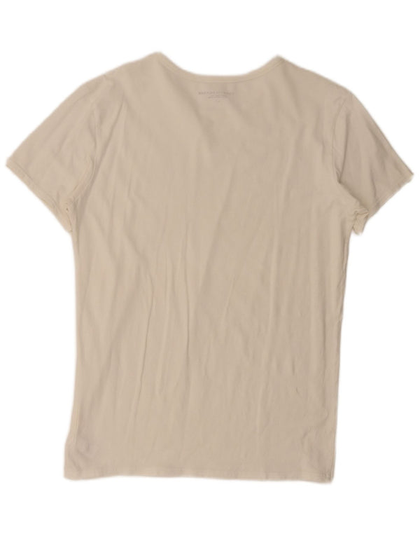 Tommy Hilfiger Herren T-Shirt Top Large Weiß Baumwolle