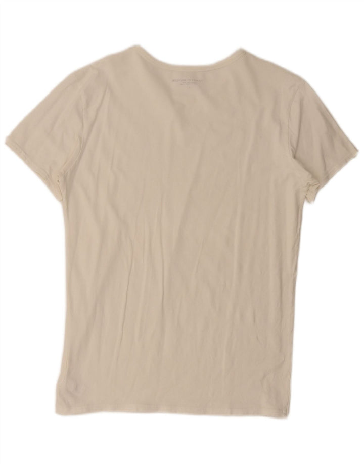 Tommy Hilfiger Herren T-Shirt Top Large Weiß Baumwolle