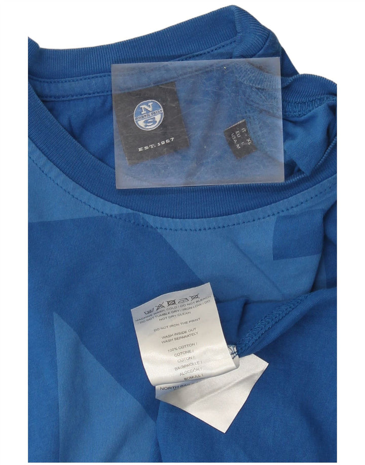 North Sails Herren-T-Shirt mit Grafik, Größe L, Blau, Baumwolle