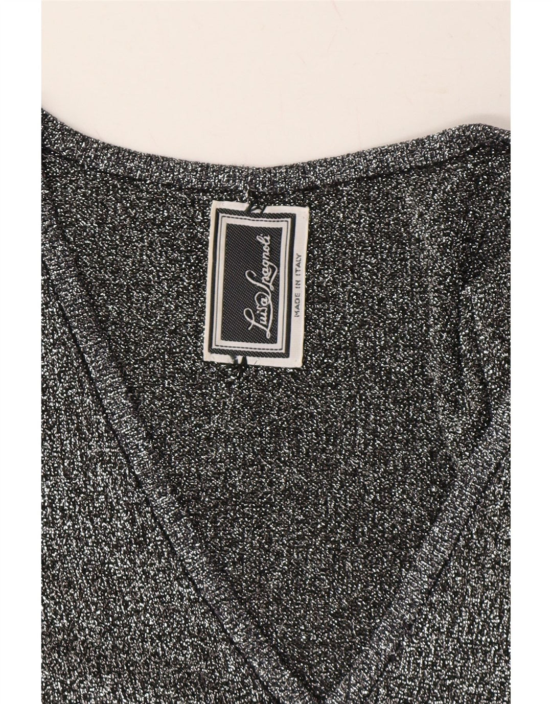 LUISA SPAGNOLI Womens Vest Top UK 18 XL Silver Flecked Vintage Luisa Spagnoli and Second-Hand Luisa Spagnoli from Messina Hembry 