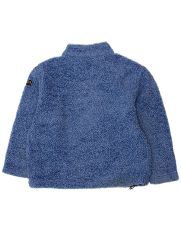 NAPAPIJRI Jungen-Fleecepullover mit grafischem Reißverschluss und Kragen, 3–4 Jahre, blaues Polyester
