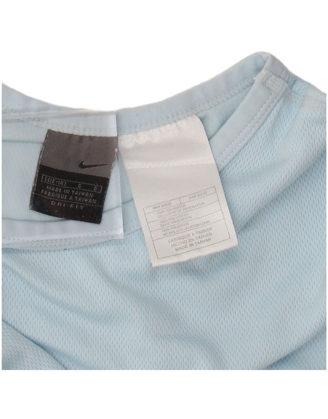 NIKE Damen Dri Fit Top Langarm US 12/14 Large Blau Polyester