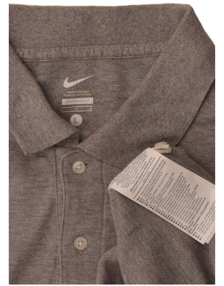 NIKE Herren-Poloshirt, groß, graue Baumwolle