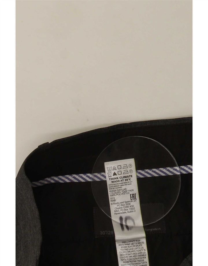 Marks & Spencer Slim-Anzughose für Herren, W30, L29, grau, Polyester