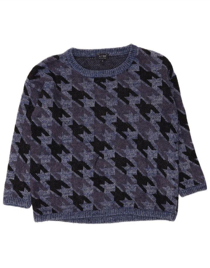 Armani Jeans Damen-Pullover mit U-Boot-Ausschnitt, EU 40, mittleres Marineblau