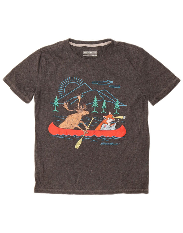 Eddie Bauer Grafik-T-Shirt für Jungen, 10–11 Jahre, mittelgrau, Baumwolle, Natur