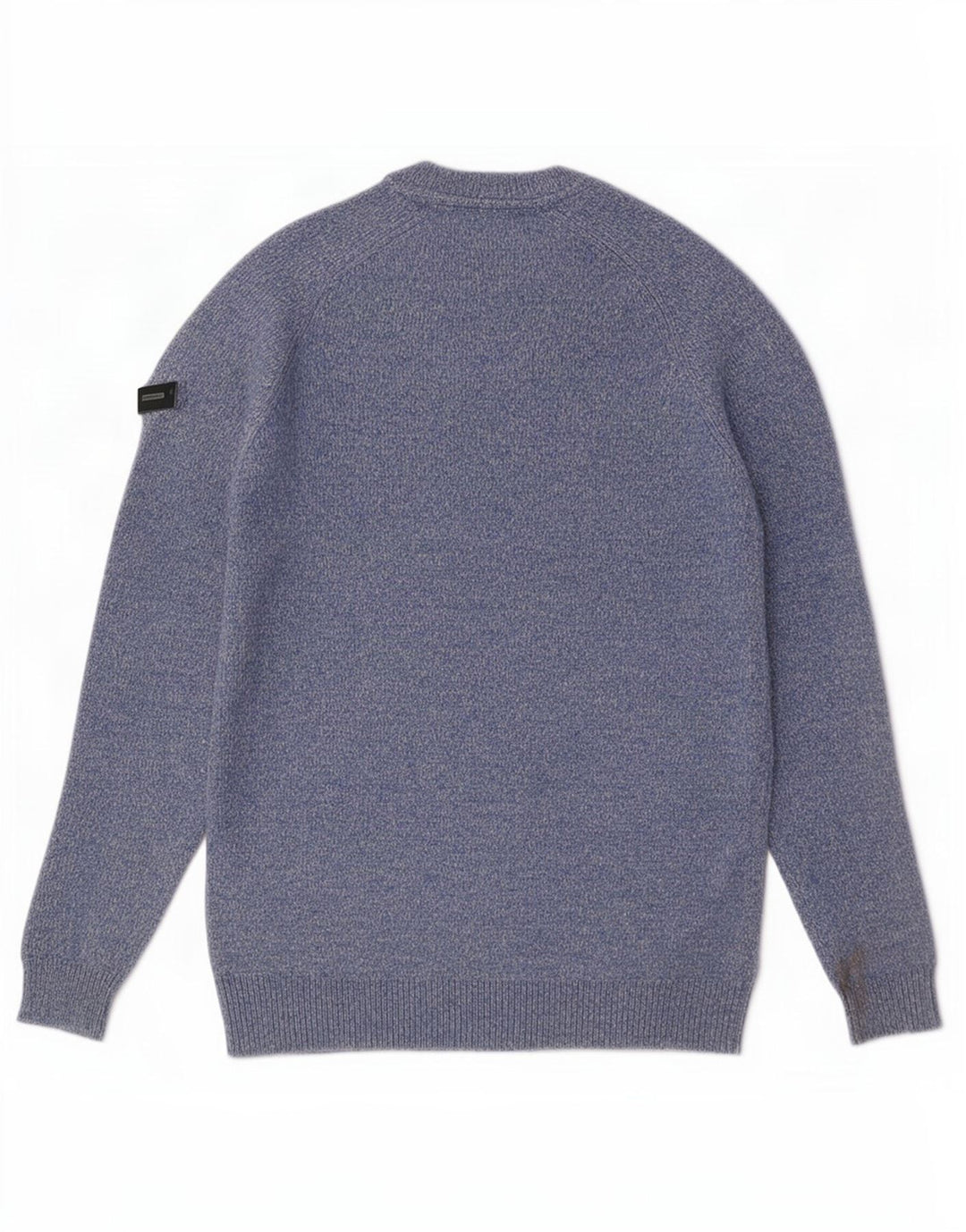 Superdry Herren-Pullover mit Rundhalsausschnitt, mittelblau gefleckte Lammwolle