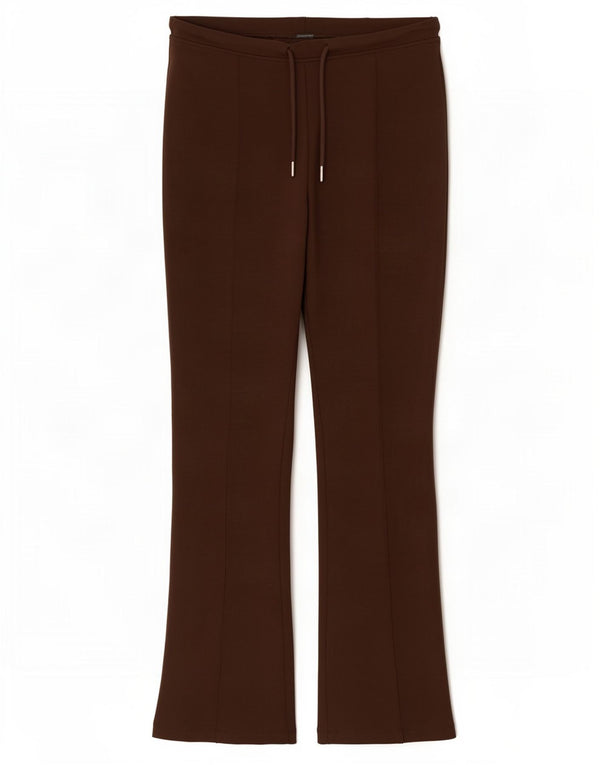 Zara Damen Flare-Trainingshose UK 14 Large Braune Baumwolle