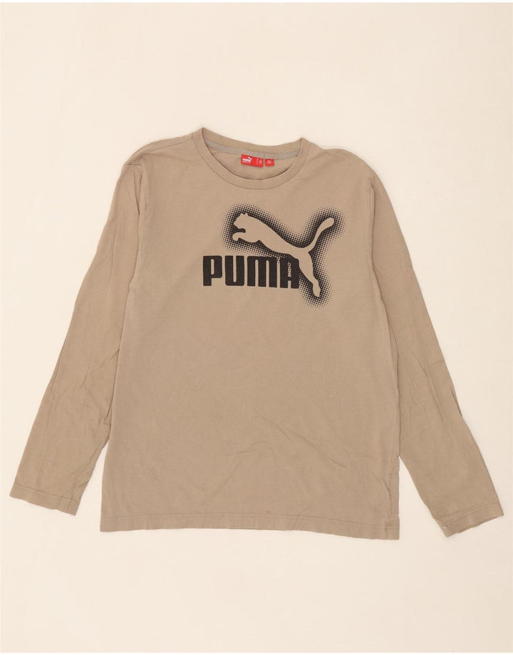 PUMA Mens Graphic Top Long Sleeve Medium Beige Cotton Vintage Puma and Second-Hand Puma from Messina Hembry 