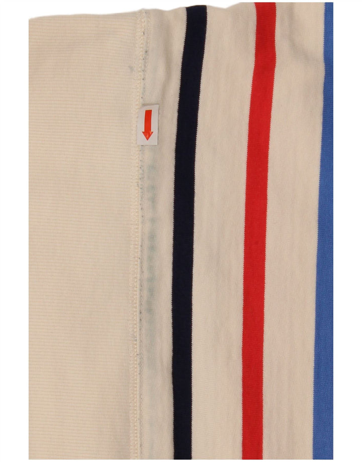 Joules Damen-Sweatshirt-Pullover in Übergröße, UK 8, Größe S, weiß, gestreift, Baumwolle