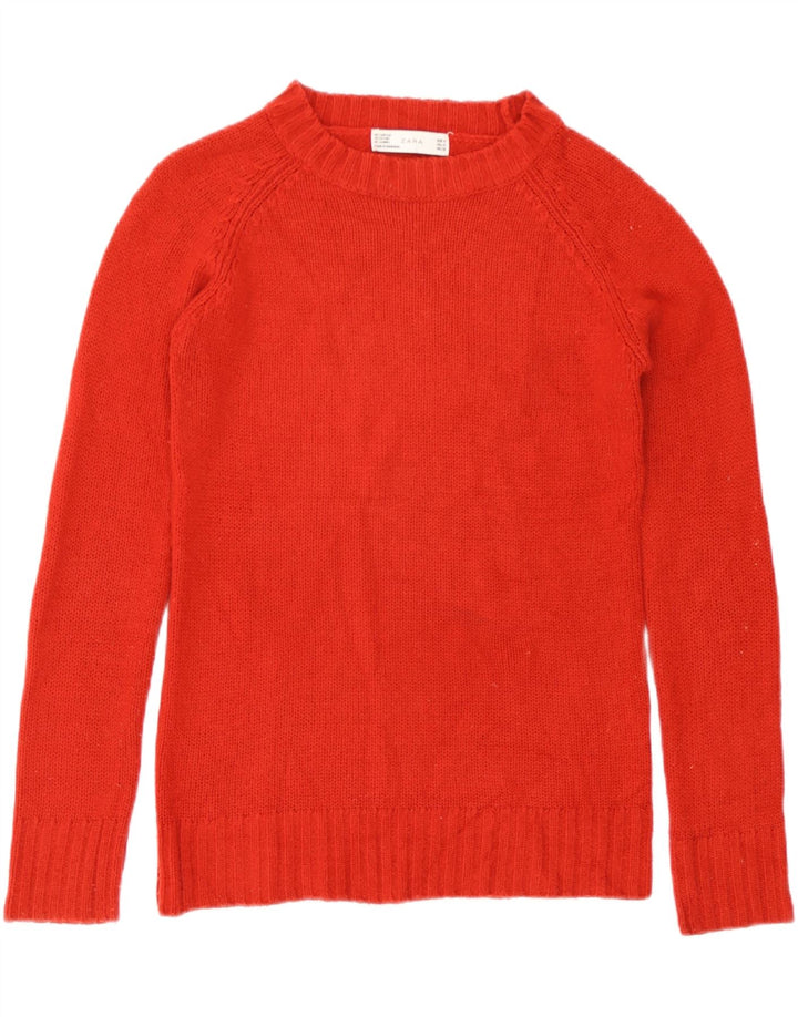 Zara Damen-Pullover mit U-Boot-Ausschnitt, Gr. 12, Mittelrot