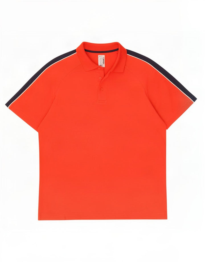 Fila Herren-Poloshirt, großes rotes Colourblock-Polyamid