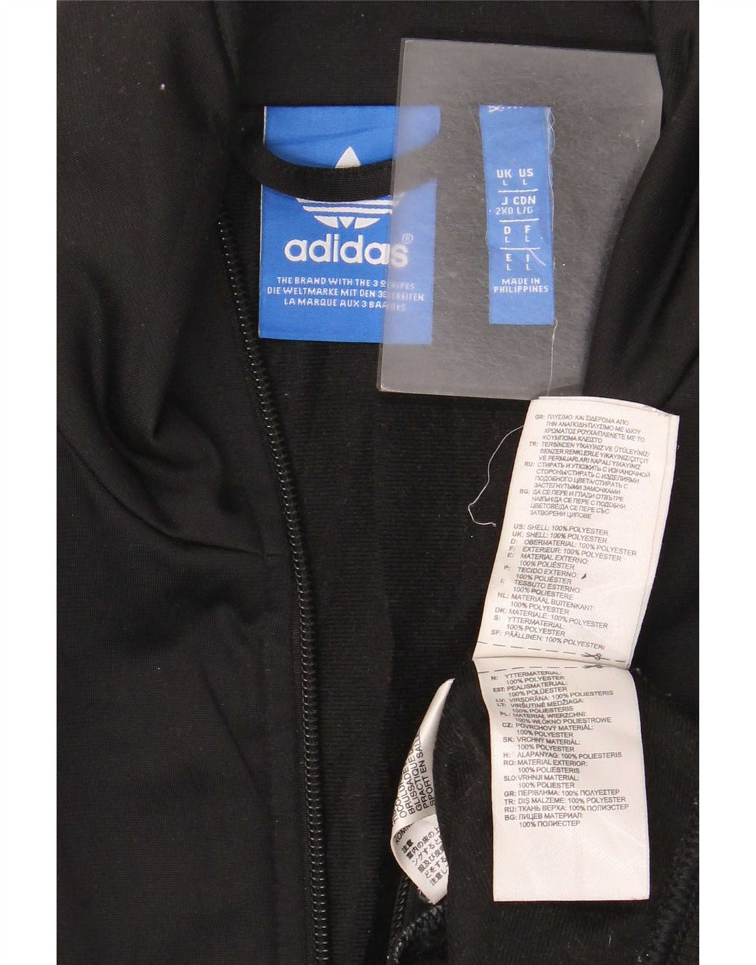 Adidas Herren-Trainingsanzug-Top-Jacke, großes schwarzes Polyester