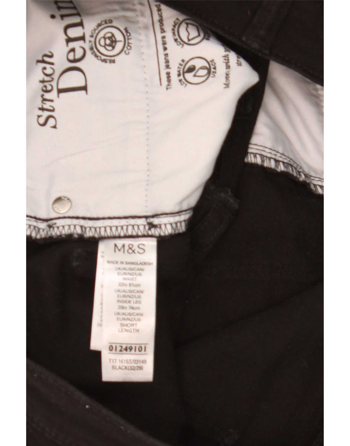 Marks & Spencer Slim-Jeans für Herren, W32, L29, schwarze Baumwolle