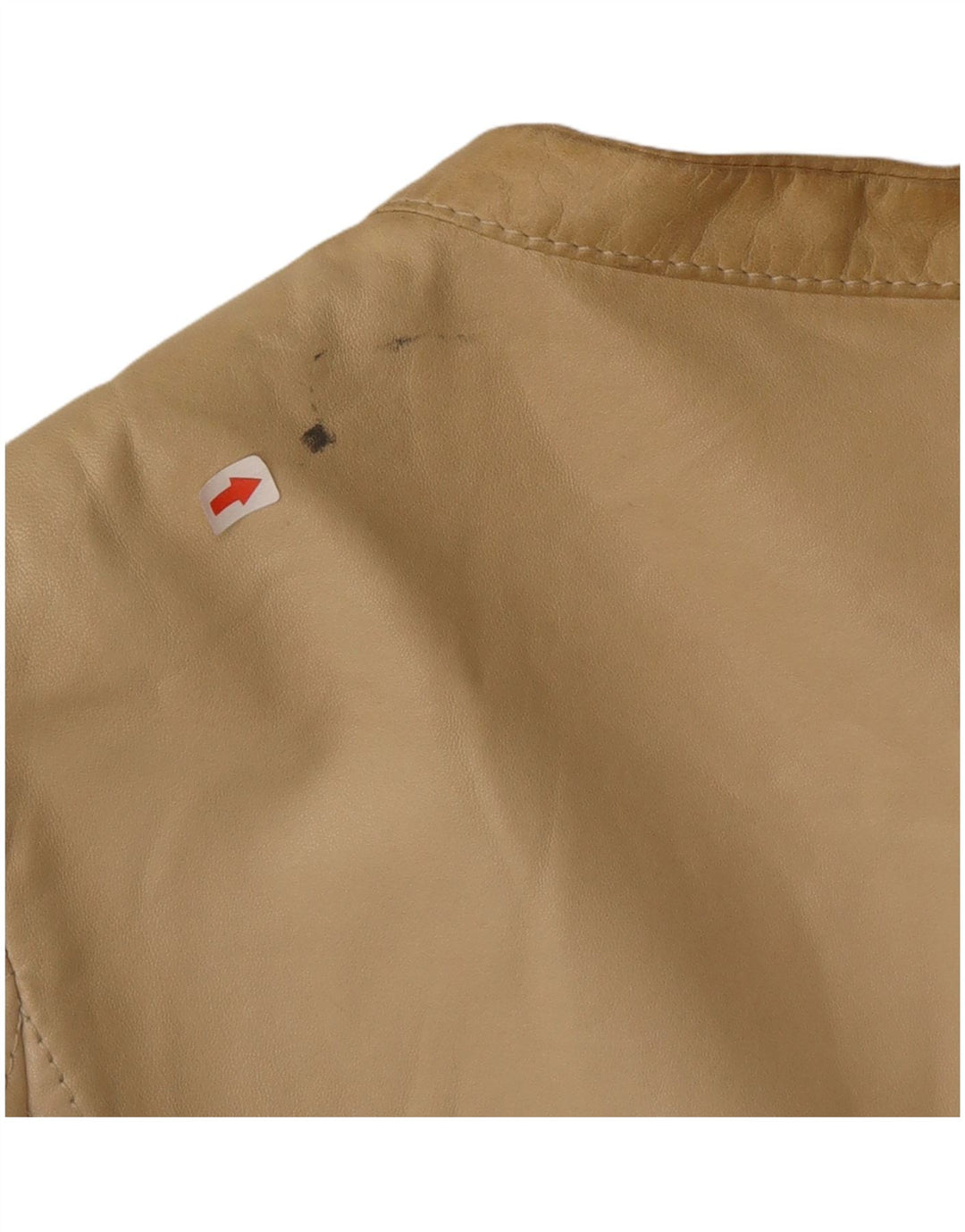 Valentino Damen Crop Lederjacke IT 40 Small Beige Leder