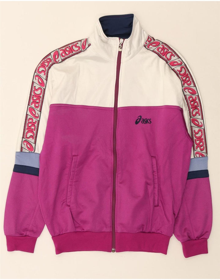 ASICS Damen-Trainingsanzugoberteil mit Grafik, IT 46, Größe L, Lila, Farbblock