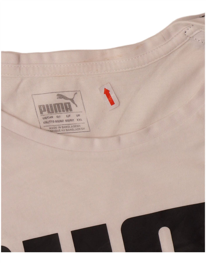 PUMA Herren Grafik T-Shirt Top 2XL Weiße Baumwolle