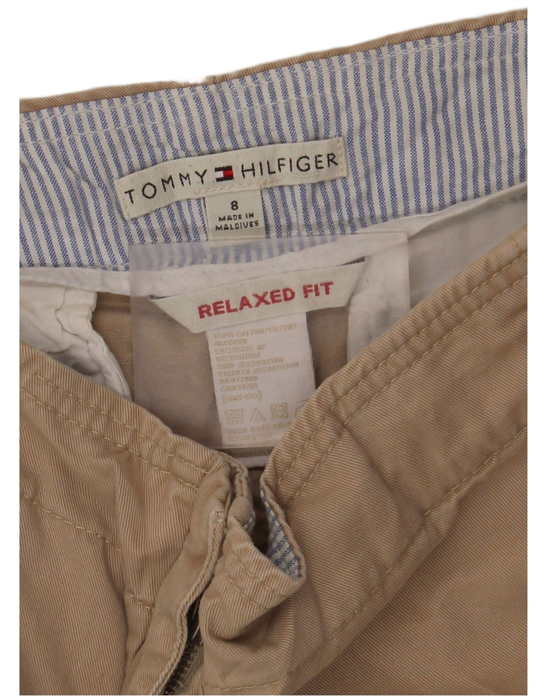 TOMMY HILFIGER Herren Relaxed Fit Kurzhose US 8 Medium W30 L25 Beige