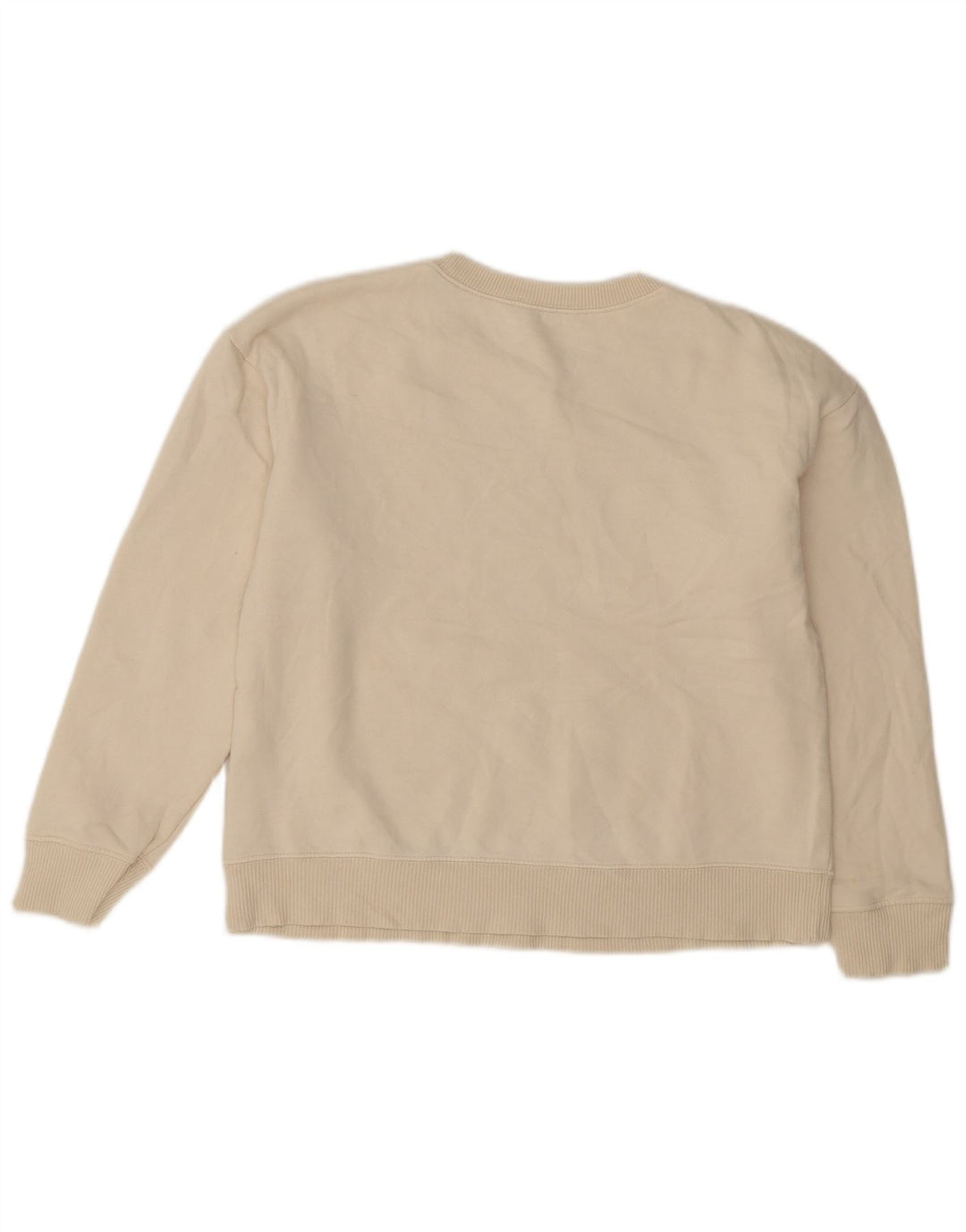 Zara Damen-Sweatshirt mit Grafik, übergroß, Gr. 10, Größe S, gebrochenes Weiß