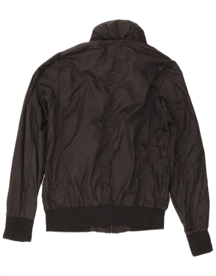 Zara Herren-Bomberjacke mit Kapuze, UK 38, mittelschwarzes Nylon