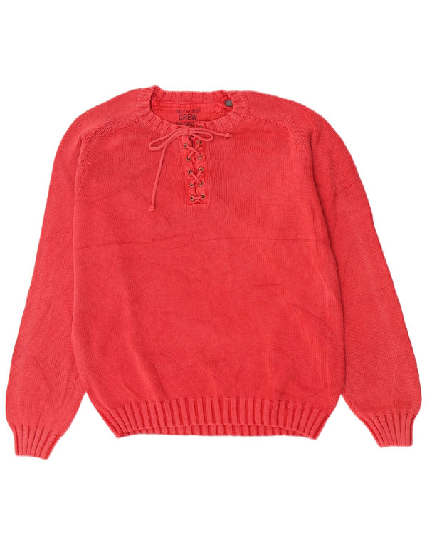 Pullover mit Rundhalsausschnitt für Herren, groß, aus roter Baumwolle
